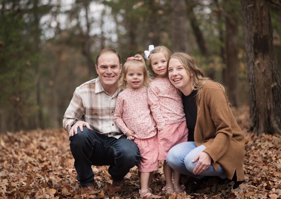 John Marble with his wife Jessica and daughters Journey and Jane.